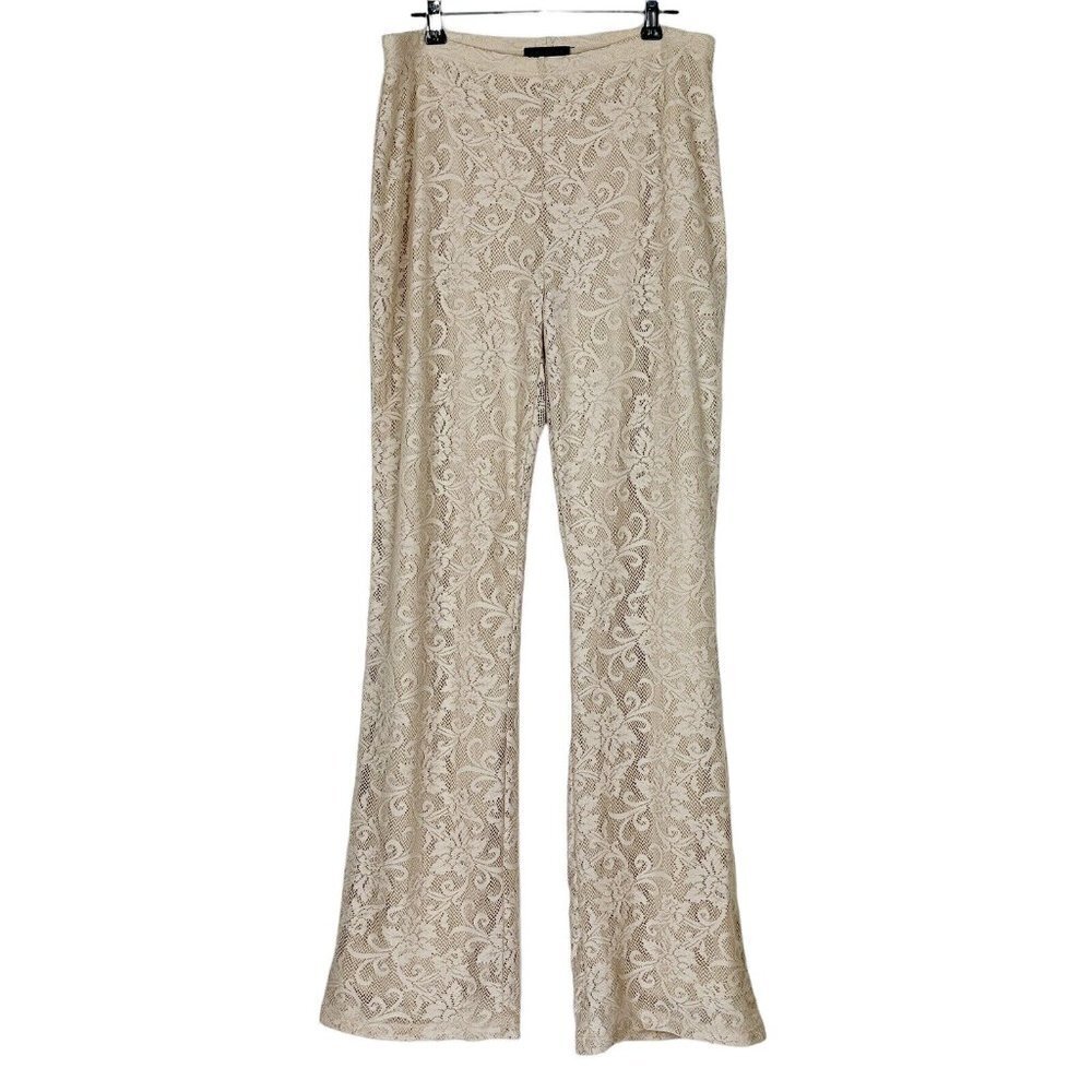 Vintage 90s Lace Bootcut Flared Pants Womens Medium